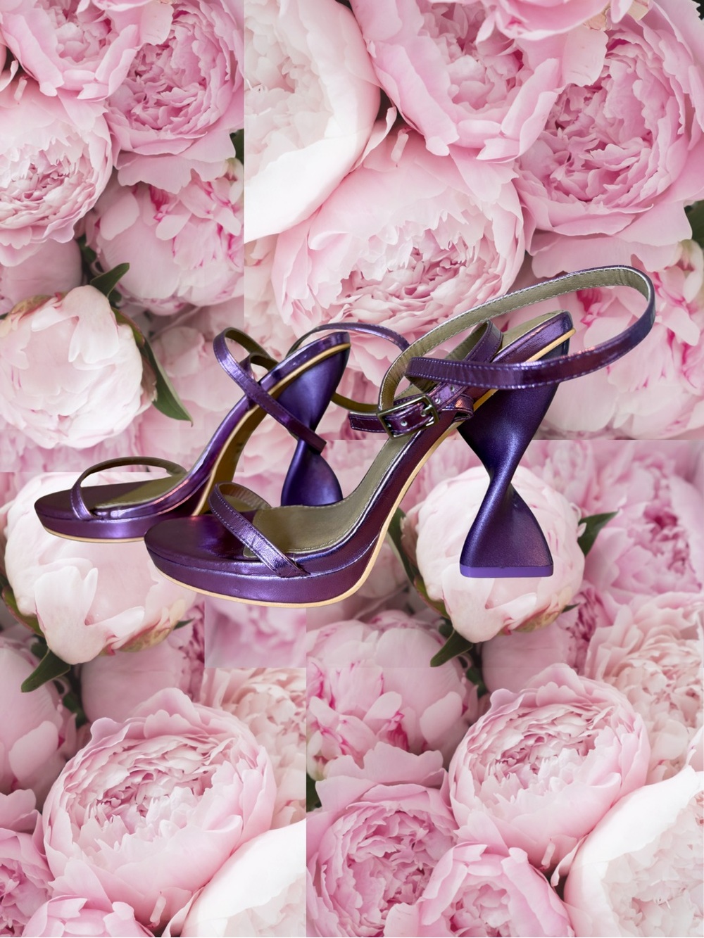 Purple Twist and Twirl Block Heels